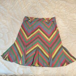 Anthropologie Elevenses Flirty Chevron Multi Color Pencil Skirt size 10